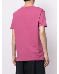 fuchsia bedrucktes T-Shirt mit einem Rundhalsausschnitt von BOSS