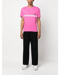 fuchsia bedrucktes T-Shirt mit einem Rundhalsausschnitt von Gcds