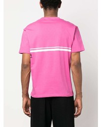 fuchsia bedrucktes T-Shirt mit einem Rundhalsausschnitt von Gcds