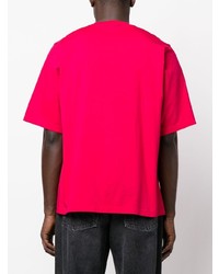 fuchsia bedrucktes T-Shirt mit einem Rundhalsausschnitt von DSQUARED2