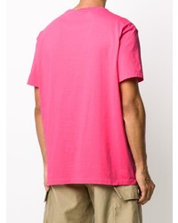 fuchsia bedrucktes T-Shirt mit einem Rundhalsausschnitt von Polo Ralph Lauren