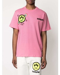 fuchsia bedrucktes T-Shirt mit einem Rundhalsausschnitt von BARROW