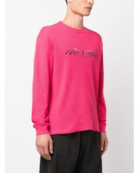 fuchsia bedrucktes T-Shirt mit einem Rundhalsausschnitt von PACCBET