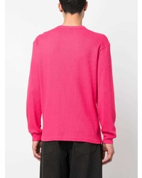 fuchsia bedrucktes T-Shirt mit einem Rundhalsausschnitt von PACCBET