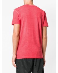 fuchsia bedrucktes T-Shirt mit einem Rundhalsausschnitt von DSQUARED2