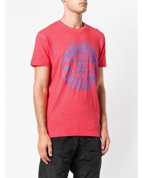 fuchsia bedrucktes T-Shirt mit einem Rundhalsausschnitt von DSQUARED2