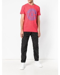 fuchsia bedrucktes T-Shirt mit einem Rundhalsausschnitt von DSQUARED2