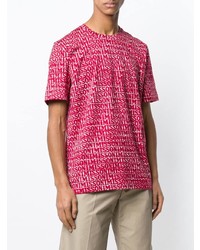 fuchsia bedrucktes T-Shirt mit einem Rundhalsausschnitt von Missoni