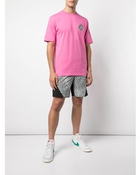 fuchsia bedrucktes T-Shirt mit einem Rundhalsausschnitt von Palace