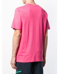 fuchsia bedrucktes T-Shirt mit einem Rundhalsausschnitt von Fila