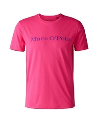 fuchsia bedrucktes T-Shirt mit einem Rundhalsausschnitt von Marc O'Polo
