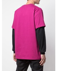 fuchsia bedrucktes T-Shirt mit einem Rundhalsausschnitt von Supreme