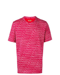 fuchsia bedrucktes T-Shirt mit einem Rundhalsausschnitt von Missoni