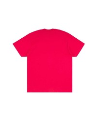 fuchsia bedrucktes T-Shirt mit einem Rundhalsausschnitt von Supreme