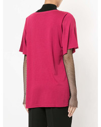 fuchsia bedrucktes T-Shirt mit einem Rundhalsausschnitt von Hysteric Glamour