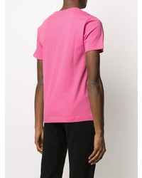 fuchsia bedrucktes T-Shirt mit einem Rundhalsausschnitt von PACO RABANNE