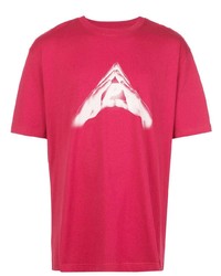 fuchsia bedrucktes T-Shirt mit einem Rundhalsausschnitt von Palace