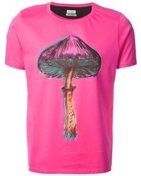 fuchsia bedrucktes T-Shirt mit einem Rundhalsausschnitt von Paul Smith