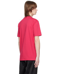 fuchsia bedrucktes T-Shirt mit einem Rundhalsausschnitt von BOSS