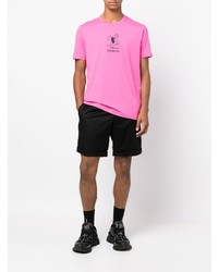 fuchsia bedrucktes T-Shirt mit einem Rundhalsausschnitt von Iceberg