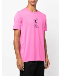 fuchsia bedrucktes T-Shirt mit einem Rundhalsausschnitt von Iceberg