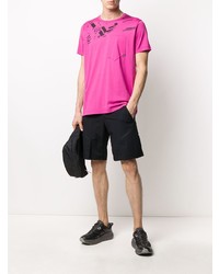 fuchsia bedrucktes T-Shirt mit einem Rundhalsausschnitt von Stone Island Shadow Project