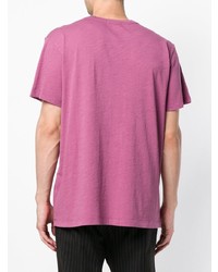 fuchsia bedrucktes T-Shirt mit einem Rundhalsausschnitt von Isabel Marant