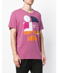 fuchsia bedrucktes T-Shirt mit einem Rundhalsausschnitt von Isabel Marant