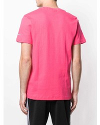 fuchsia bedrucktes T-Shirt mit einem Rundhalsausschnitt von Reebok