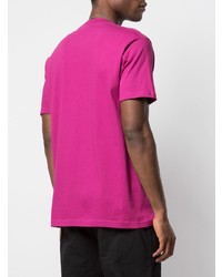 fuchsia bedrucktes T-Shirt mit einem Rundhalsausschnitt von Supreme