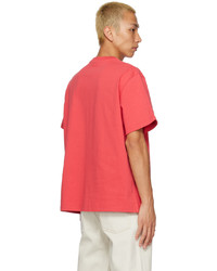 fuchsia bedrucktes T-Shirt mit einem Rundhalsausschnitt von Jacquemus