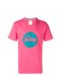 fuchsia bedrucktes T-Shirt mit einem Rundhalsausschnitt von Reebok