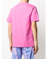 fuchsia bedrucktes T-Shirt mit einem Rundhalsausschnitt von Napa By Martine Rose