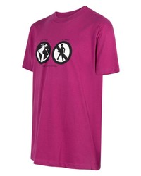 fuchsia bedrucktes T-Shirt mit einem Rundhalsausschnitt von Supreme