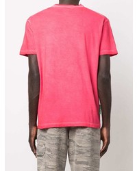 fuchsia bedrucktes T-Shirt mit einem Rundhalsausschnitt von DSQUARED2