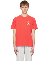 fuchsia bedrucktes T-Shirt mit einem Rundhalsausschnitt von Sporty & Rich