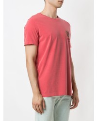 fuchsia bedrucktes T-Shirt mit einem Rundhalsausschnitt von OSKLEN