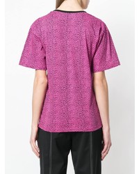 fuchsia bedrucktes T-Shirt mit einem Rundhalsausschnitt von Philosophy di Lorenzo Serafini