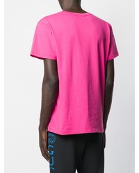 fuchsia bedrucktes T-Shirt mit einem Rundhalsausschnitt von Gucci