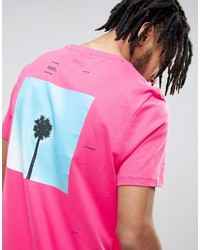 fuchsia bedrucktes T-shirt von Asos