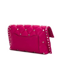 fuchsia beschlagene Leder Umhängetasche von Valentino