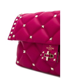 fuchsia beschlagene Leder Umhängetasche von Valentino