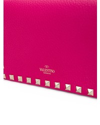 fuchsia beschlagene Leder Umhängetasche von Valentino