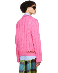 fuchsia bestickte Strickjacke von Marni