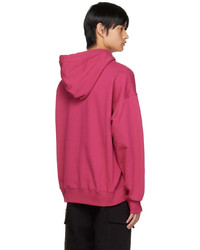 fuchsia bestickter Pullover mit einem Kapuze von VERSACE JEANS COUTURE