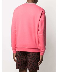 fuchsia besticktes Fleece-Sweatshirt von Moschino