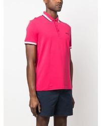 fuchsia besticktes Polohemd von BOSS