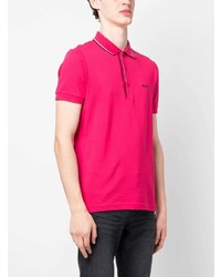 fuchsia besticktes Polohemd von BOSS