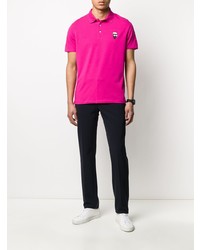 fuchsia besticktes Polohemd von Karl Lagerfeld