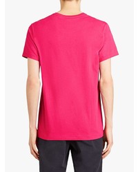 fuchsia besticktes T-Shirt mit einem Rundhalsausschnitt von Burberry